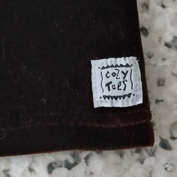 Cozy Toes Chocolate Brown Velvet Mock Turtleneck Top - 3T - Picture 5 of 5